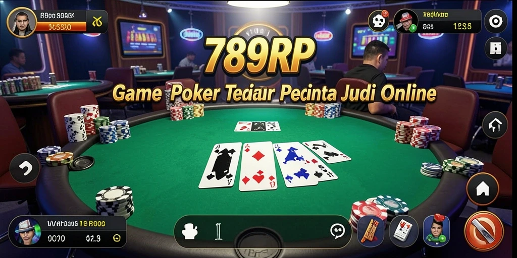 Screenshot gameplay 789RP yang menunjukkan suasana permainan poker yang seru.