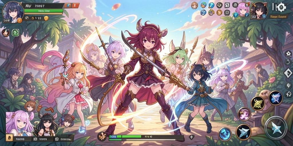 Tampilan gameplay menakjubkan dalam 93337 dengan karakter Anime.