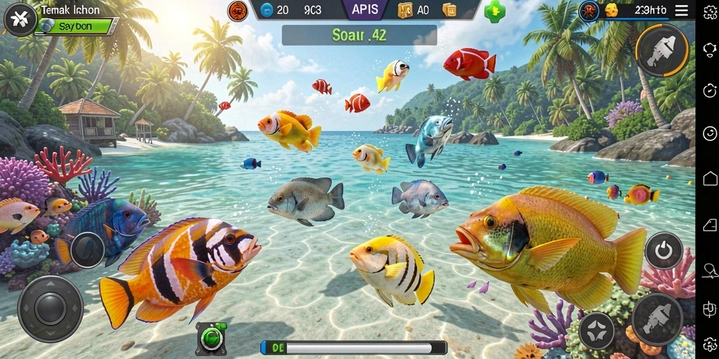 Tampilan gameplay seru dari game Tembak Ikan API33.