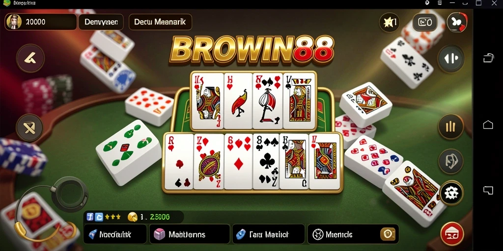 Tampilan gameplay seru BROWIN88 dalam permainan Domino.