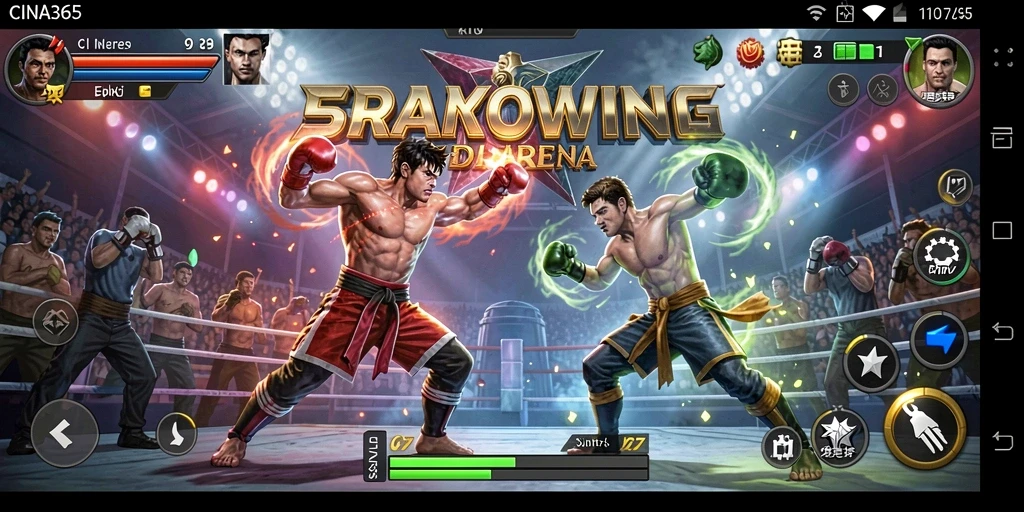 Screenshot CINA365 menampilkan pertarungan seru antar karakter.