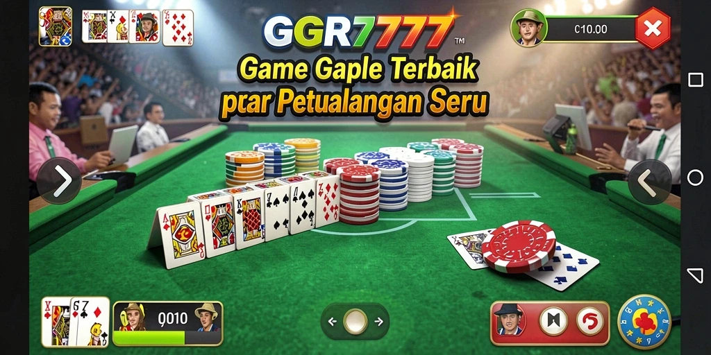 Screenshot gameplay seru GGR7777 di tengah permainan Gaple.