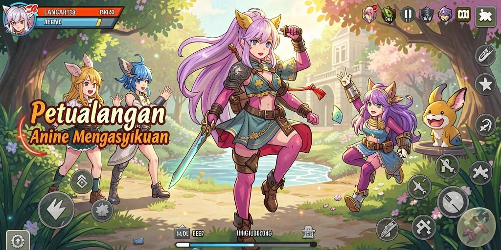 Tampilan gameplay menakjubkan dalam LANCAR138 dengan karakter Anime.