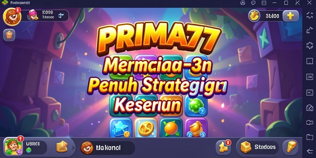 Tampilan gameplay yang seru dalam PRIMA77 dengan tantangan Match-3.