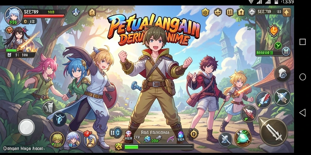 Screenshot SEE789 menampilkan aksi seru dan karakter Anime.