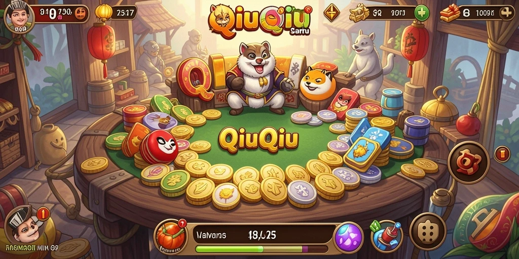 Gameplay QiuQiu yang seru dan adiktif di V87.